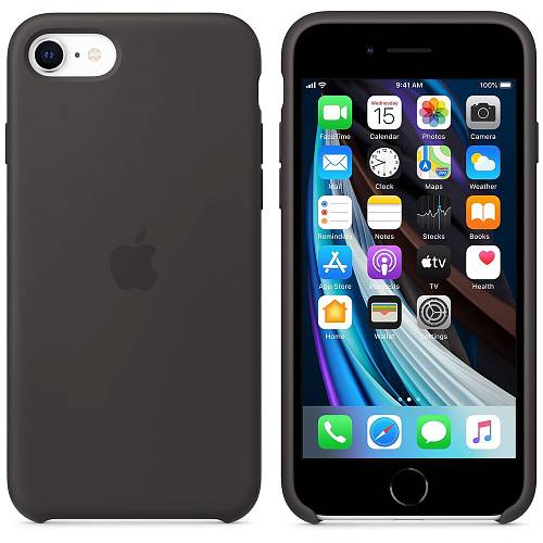 Чехол для смартфона Apple для iPhone SE Silicone, чёрный